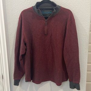 Robert Graham 1/4 Quarter Zip Up Pullover Sweater Shirt‎ Red Men’s L